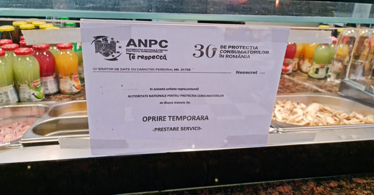 ANPC a închis temporar un restaurant și o pizzerie din București. Ce nereguli au fost găsite