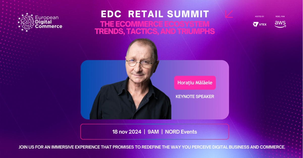 EDC Summit duce comerțul la rang de artă: Horațiu Mălăele urcă pe scena evenimentului organizat de VTEX și Amazon Web Services pe 18 noiembrie