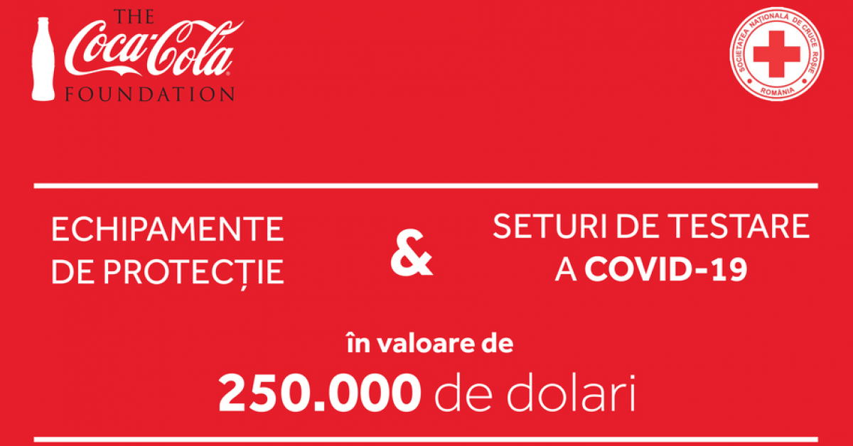 Fundația Coca-Cola a donat Crucii Roșii Române 250.000 de dolari pentru echipamente și kituri de testare