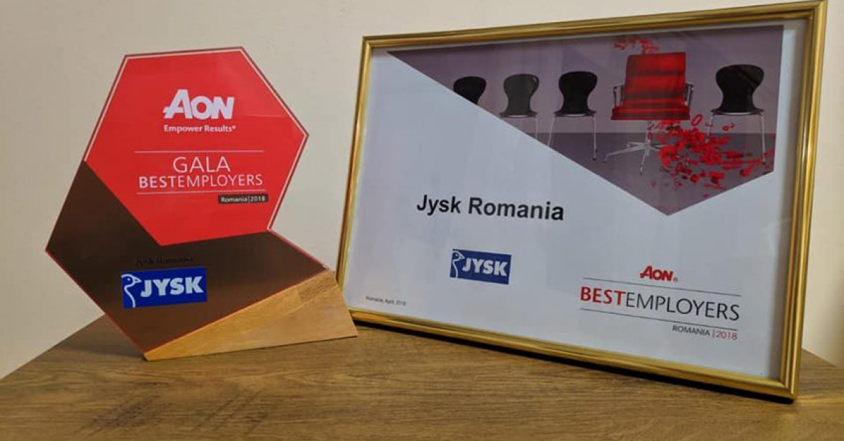 JYSK a castigat titlul Best Employer pentru anul 2018 in Romania 