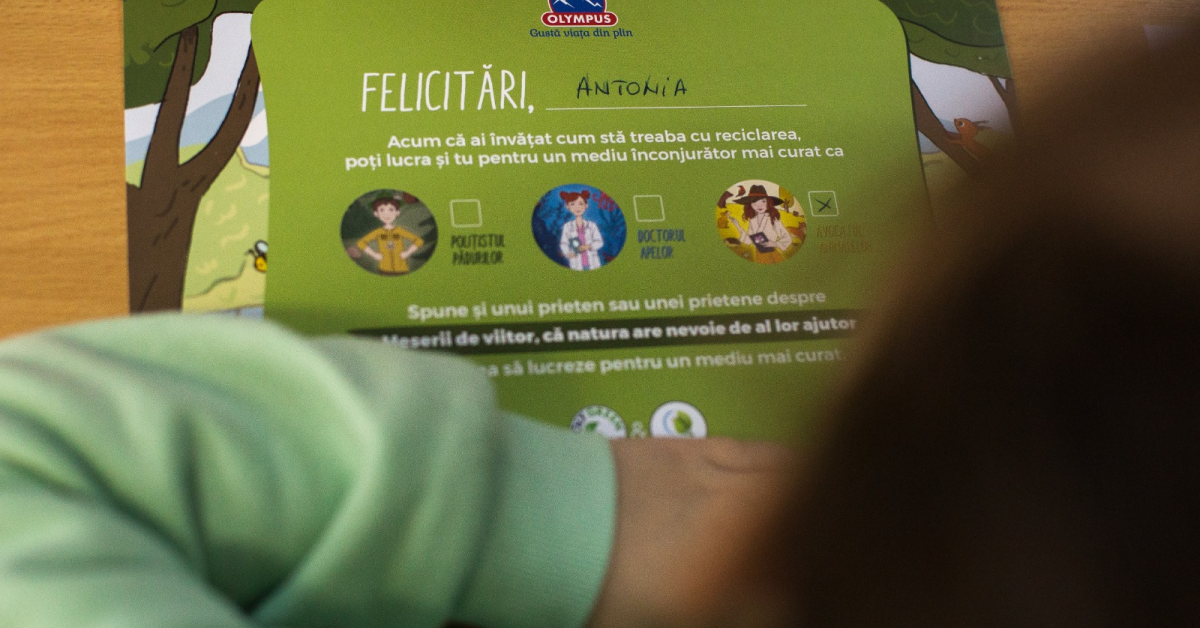 Olympus Foods România și Asociația Nature Talks continuă proiectul de educație de mediu  „Meserii de viitor – natura caută al tău ajutor” și în 2023