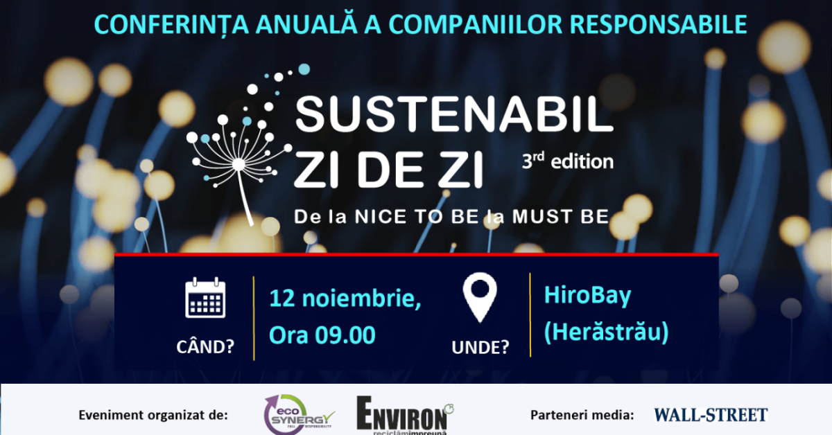 Sustenabil Zi de Zi 2024: cum trăim fără să epuizăm resursele naturale. Participă la conferință