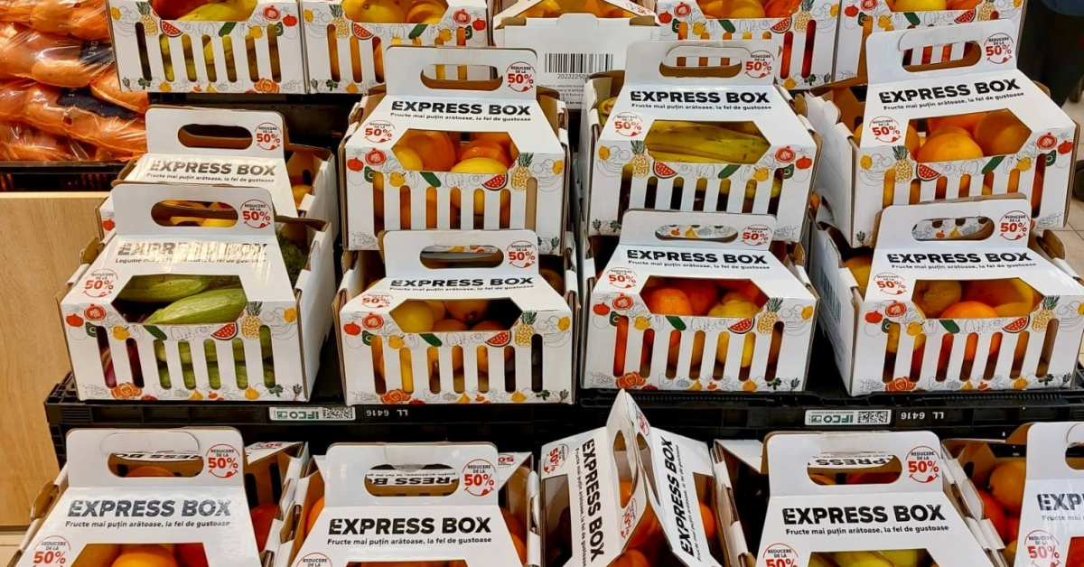 Carrefour România a lansat Express BOX, cutia anti-risipă cu fructe și legume coapte, la jumătate de preț