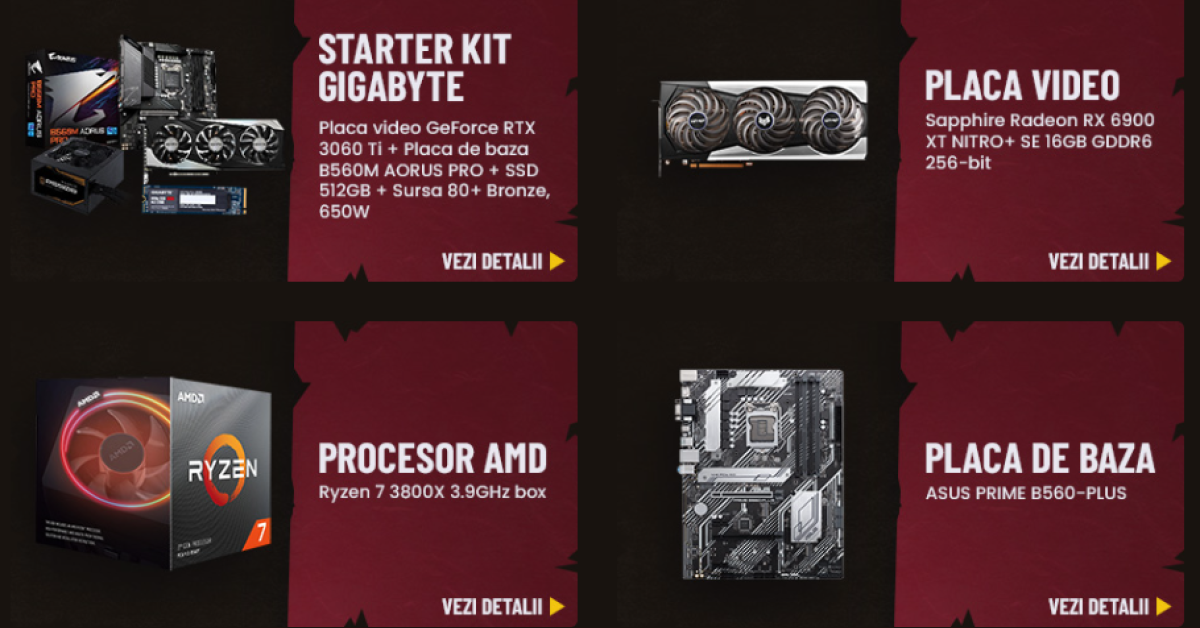 Black Friday la produsele de gaming: mii de plăci video, sisteme, laptopuri și echipamente reduse la PC Garage