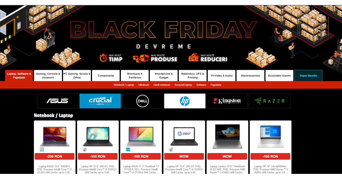 PC Garage lansează un Black Friday “mai devreme”: oferte la laptopuri și sisteme