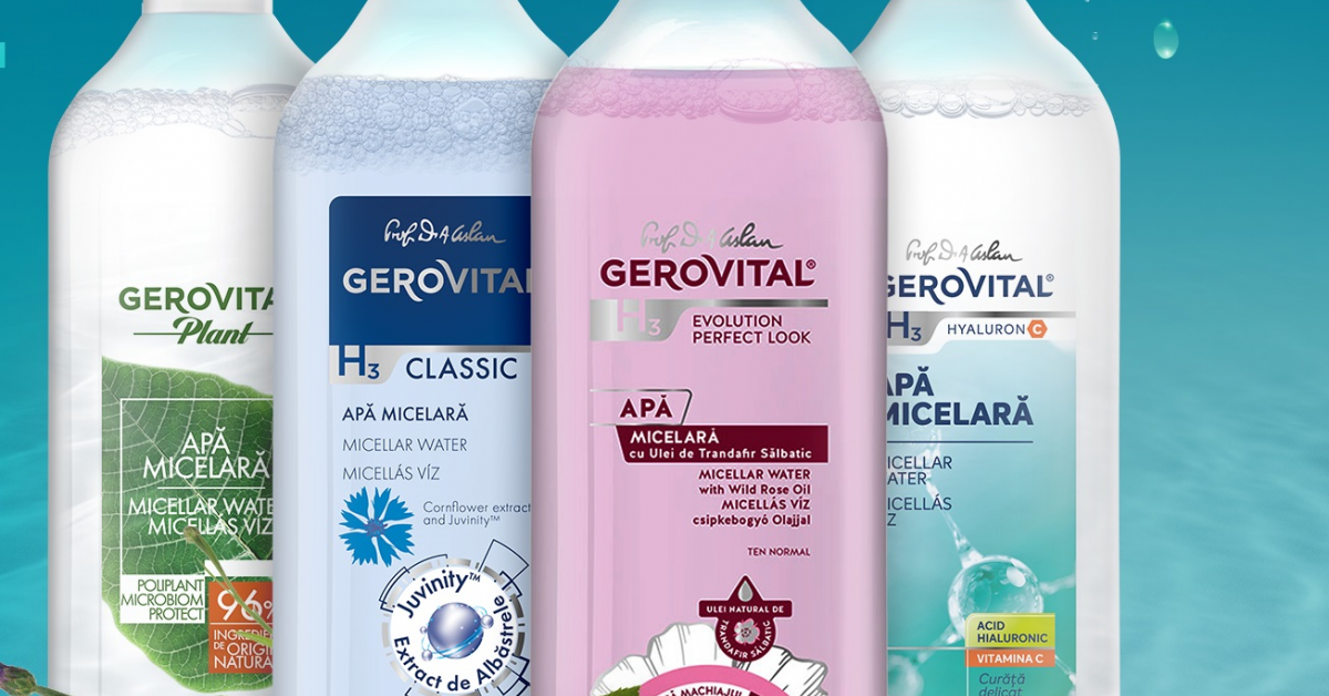 Farmec relansează apele micelare Gerovital cu ambalaje reciclabile, în varianta de 400 ml