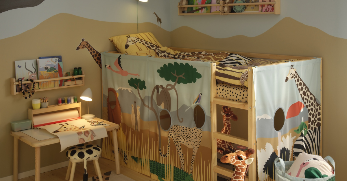 IKEA scoate pe piață o colecție inspirată din savana africană: 29 de articole transformă dormitorul copiilor în spațiu de joacă și camping