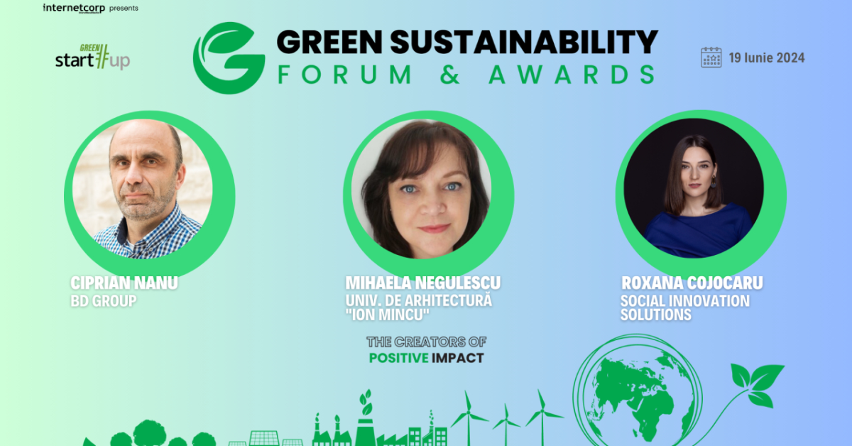 Experți în mobilitate urbană la Green Start-Up Sustainability Forum & Awards: Ciprian Nanu (BD Group), Dr. Arh. Mihaela Negulescu sau Roxana Cojocaru (Social Innovation Solutions)
