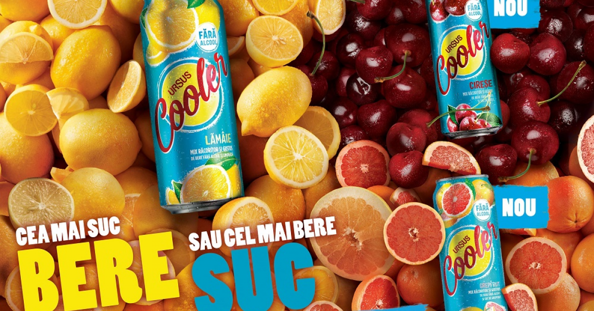 URSUS Cooler lansează încă două variante de bere fără alcool, cu cireșe și cu grepfrut