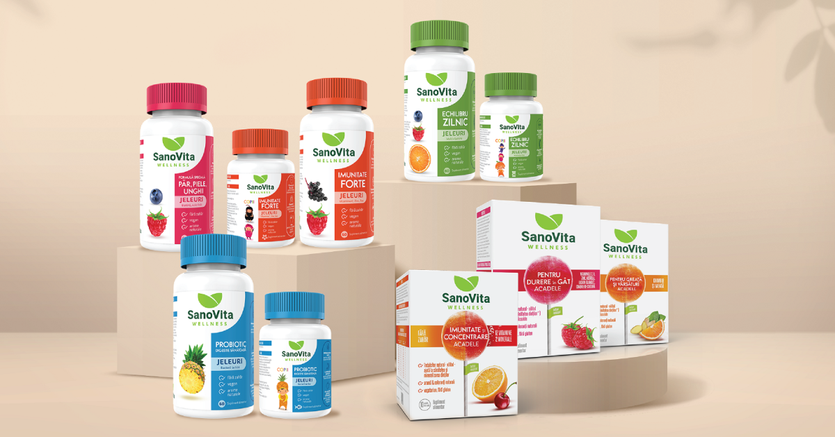SanoVita lansează gama Wellness de suplimente alimentare sub formă de jeleuri și acadele nutritive