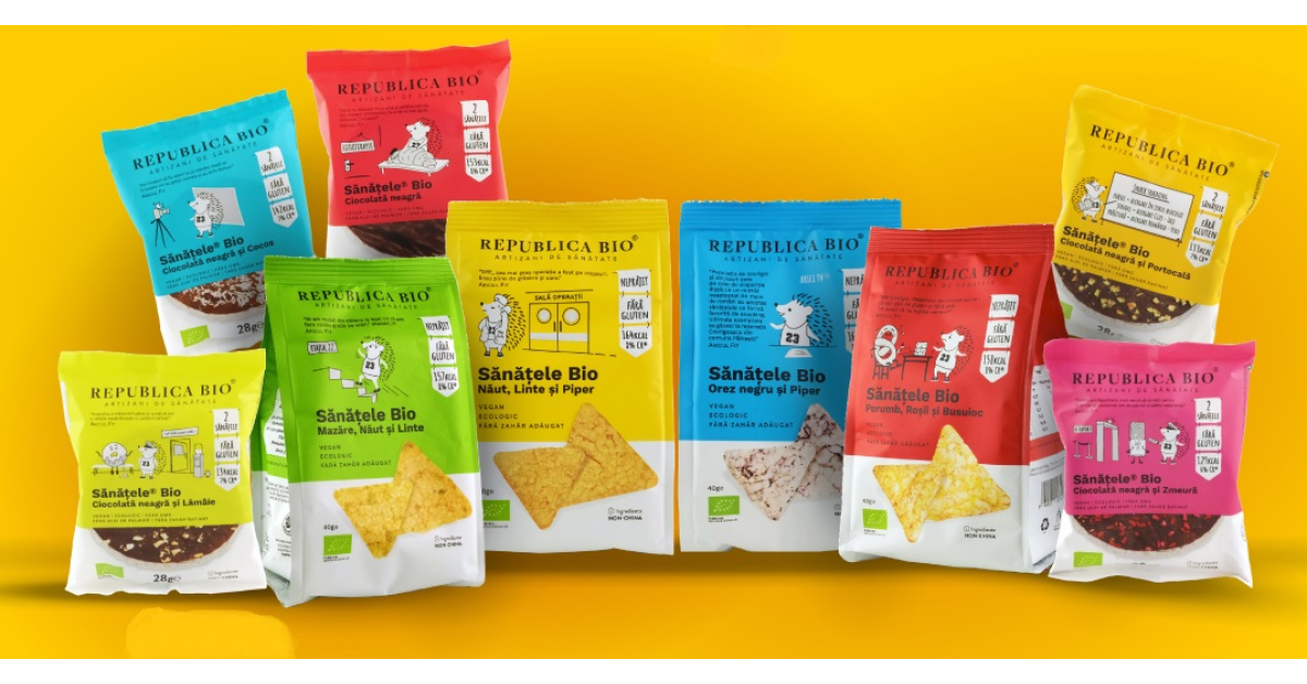 Republica BIO intră în categoria de snacks-uri cu noua gamă Sănățele și anunță parteneriatul cu 5 to go