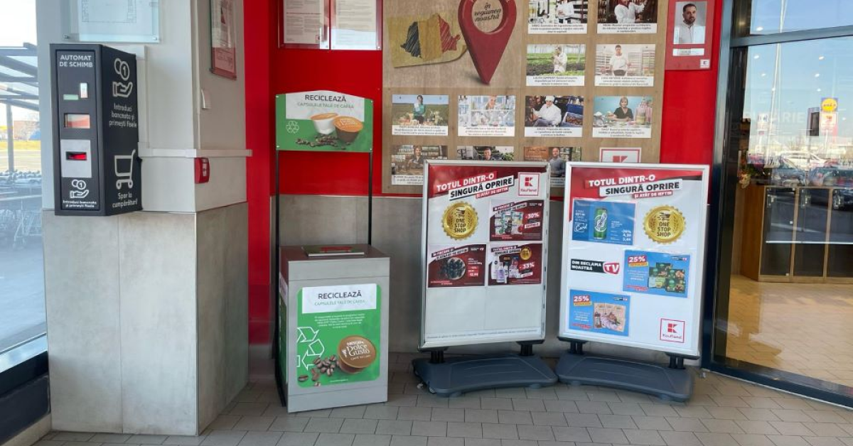 Nestlé instalează peste 50 de noi puncte de colectare a capsulelor NESCAFÉ Dolce Gusto, în magazinele Kaufland