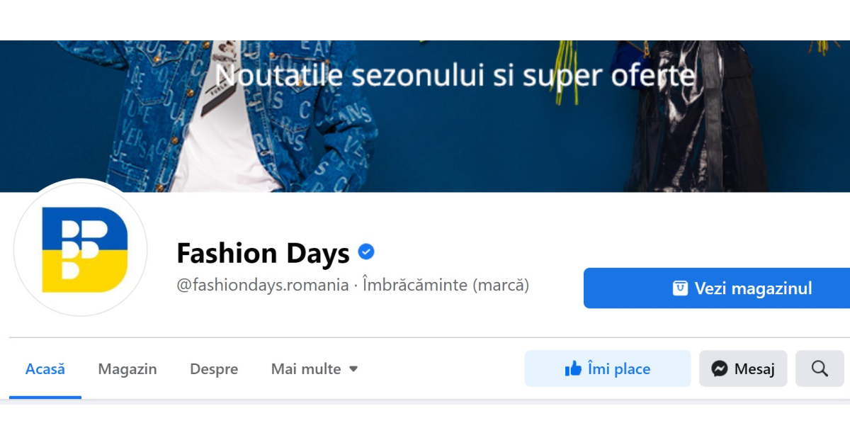 Fashion Days își modifică temporar sigla în culorile Ucrainei, în contextul invaziei Rusiei