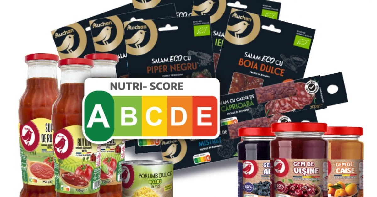  Auchan introduce sistemul de etichetare Nutri-Score pe aproape 150 de produse marcă proprie