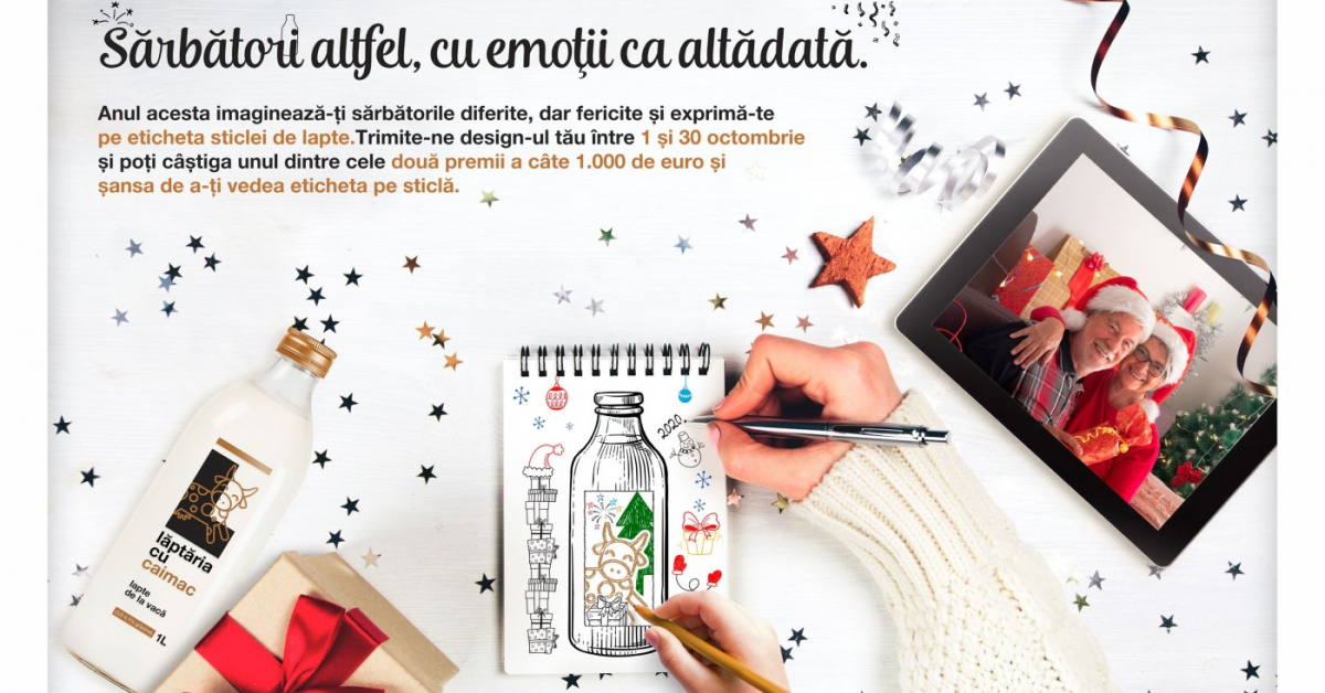 Lăptăria cu Caimac caută etichete de Crăciun și premiază propunerile de design cu 1.000 euro