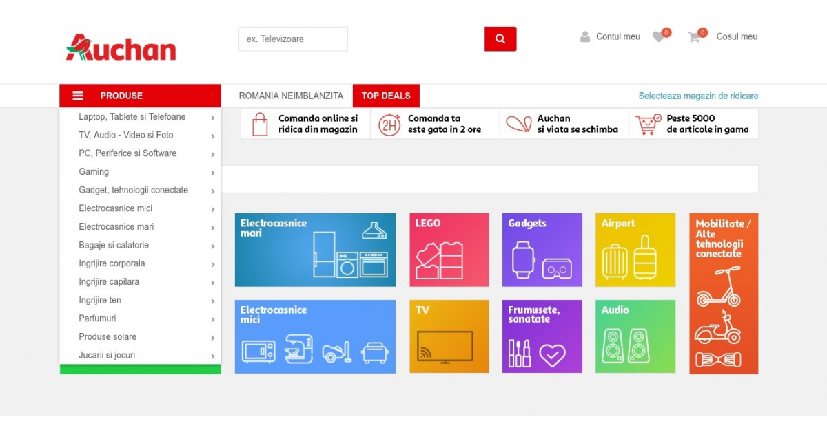 Auchan mareste gama de produse din magazinul propriu online