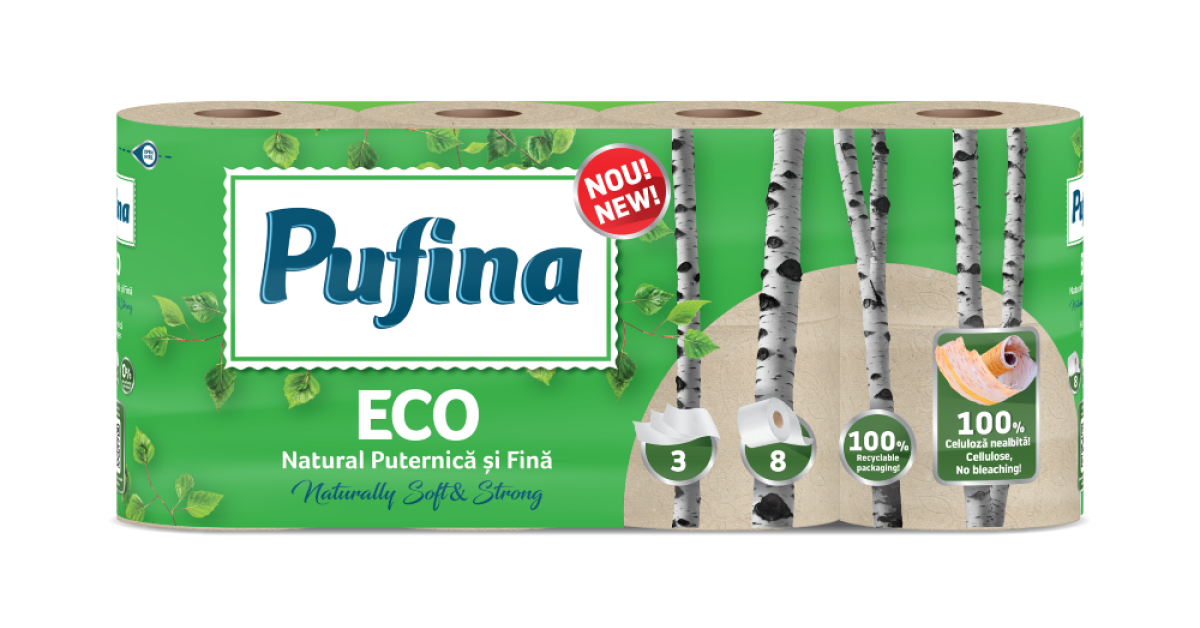 Pehart Grup a lansat Pufina ECO, o gamă de produse mai puțin procesate, 100% din celuloză nealbită