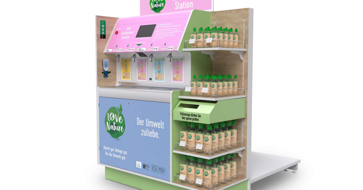 Cumpărături sustenabile: Kaufland Germania testează serviciul de reumplere a recipientelor cu detergent