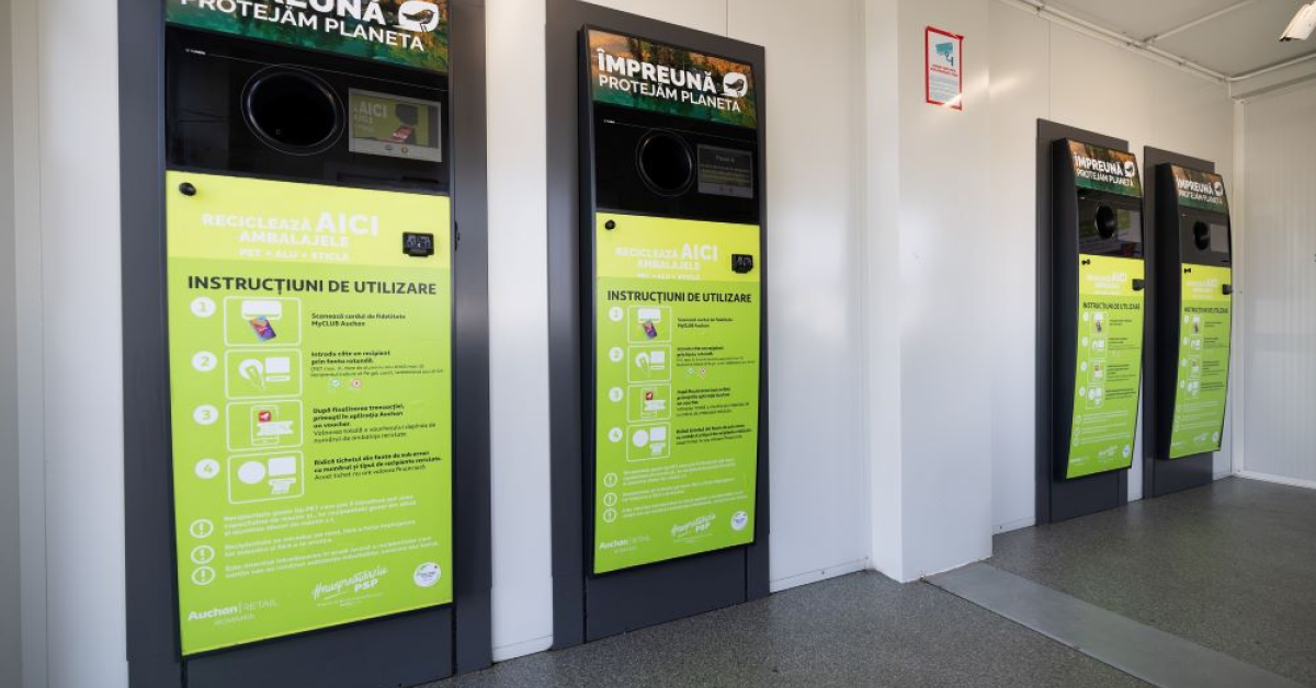 Auchan, pregătit pentru SGR: Retailerul a colectat deja 32 de milioane de ambalaje încă din aprilie