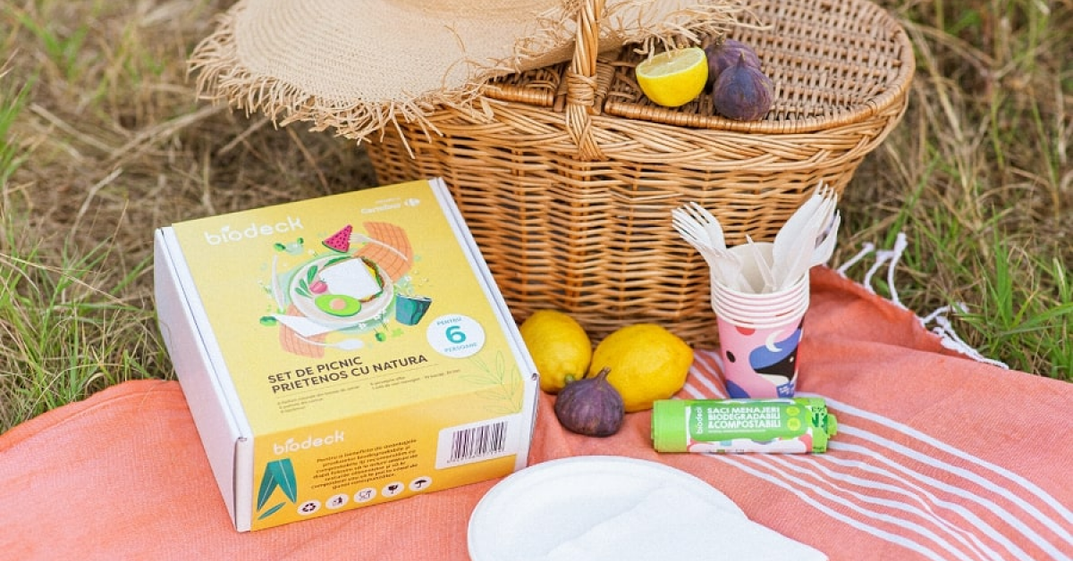  Carrefour și Biodeck lansează primul set de picnic compus din ambalaje realizate din plante
