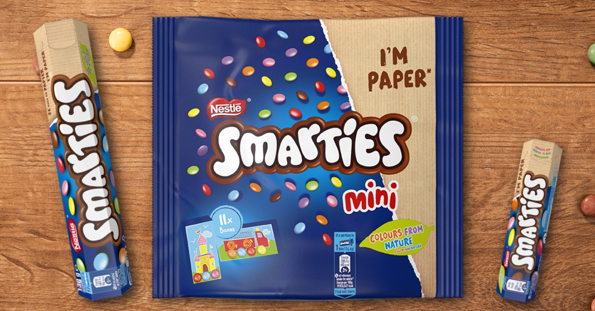 Smarties, primul brand internațional de dulciuri care folosește ambalaje realizate din hârtie reciclabilă