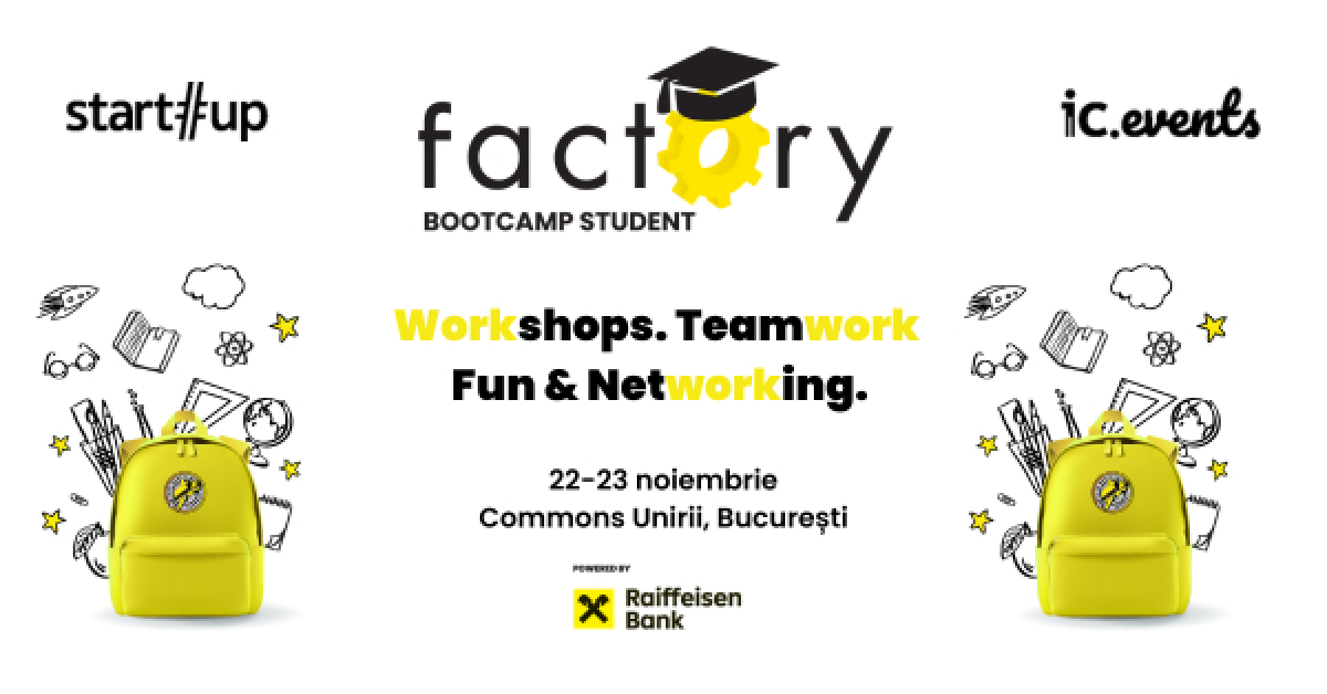 Factory Bootcamp Student, bootcamp gratuit: cine te învață să faci o afacere