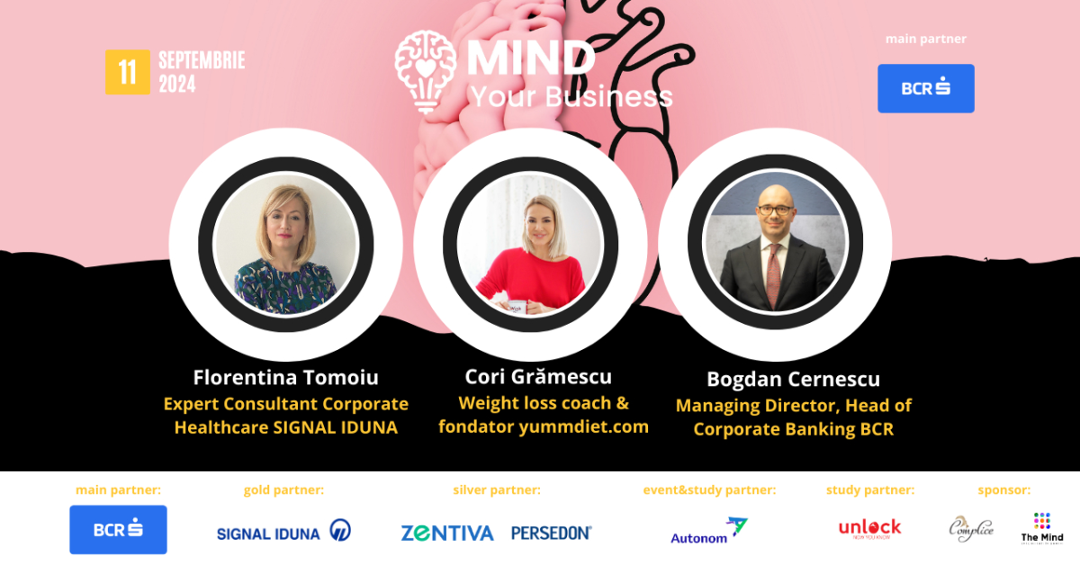 Noi speakeri la Mind your Business: Florentina Tomoiu, Cori Grămescu și Bogdan Cernescu