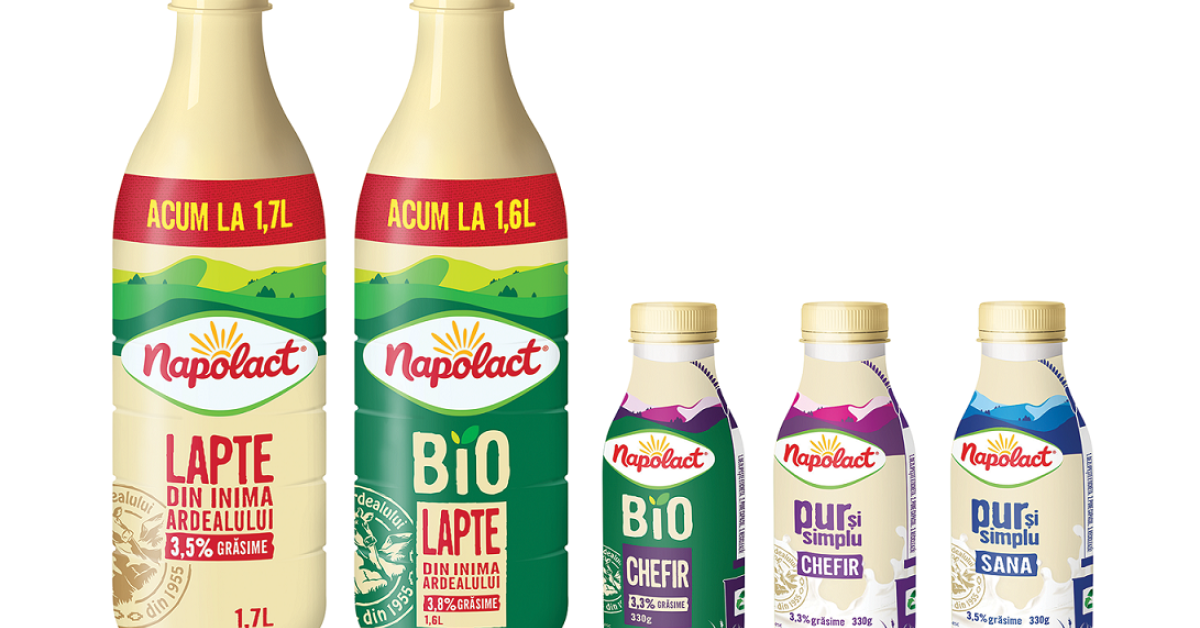 FrieslandCampina, producătorul brandului de lactate Napolact, va folosi etichete din materiale sustenabile pentru recipientele produselor