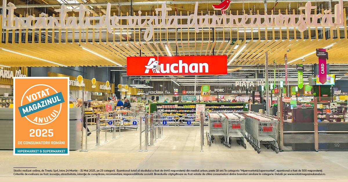 Auchan România, votat „Magazinul Anului 2025” în retailul autohton și premiat pentru produse marcă proprie românești
