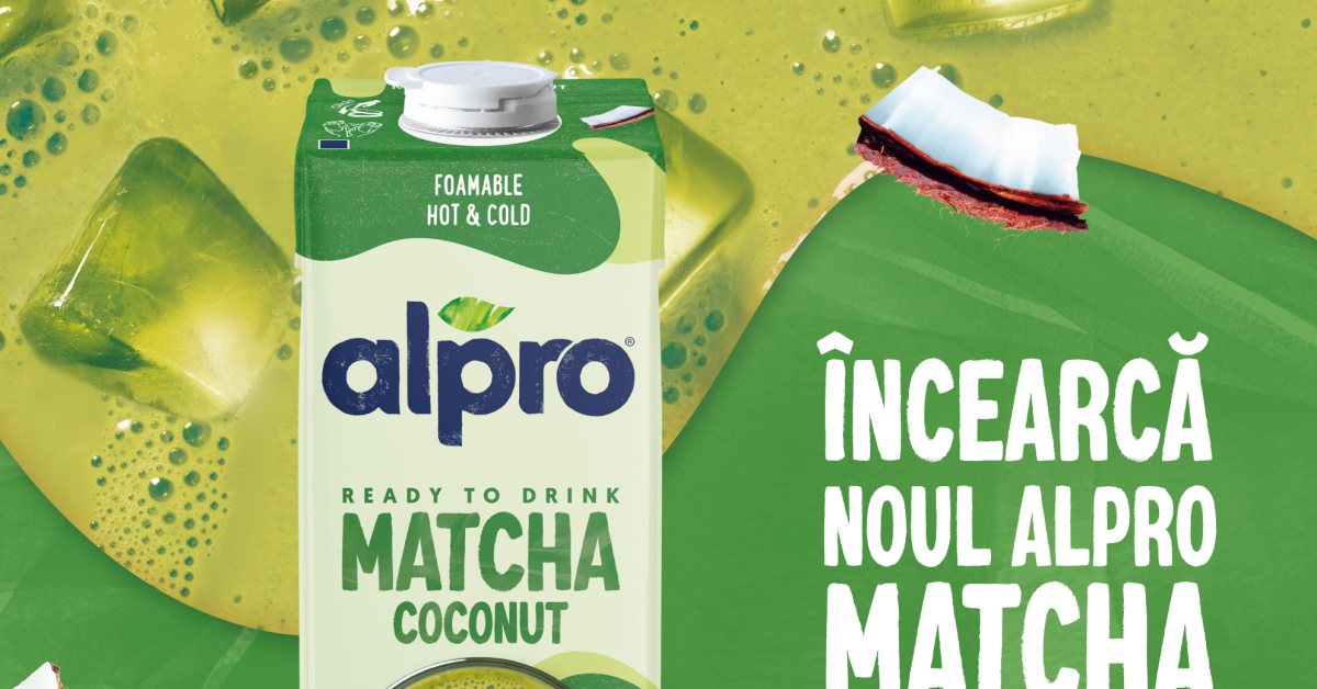 Danone extinde gama Alpro cu Alpro Matcha Coconut, o băutură pe bază de plante gata de consum