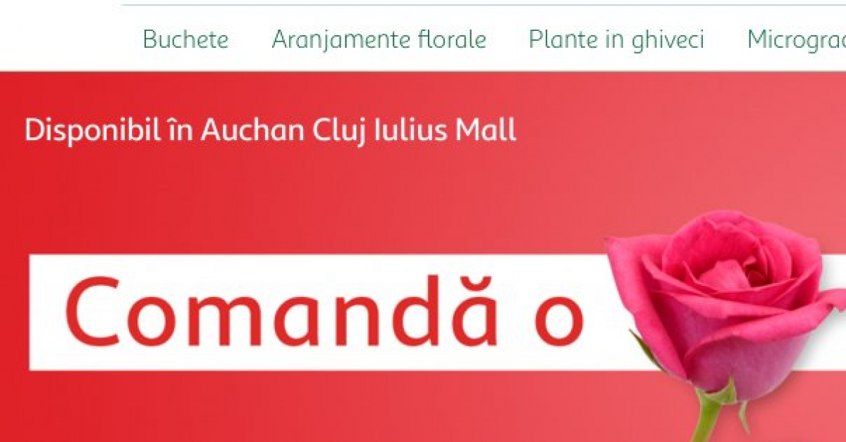 Comenzi flori online si le ridici din magazinele Auchan