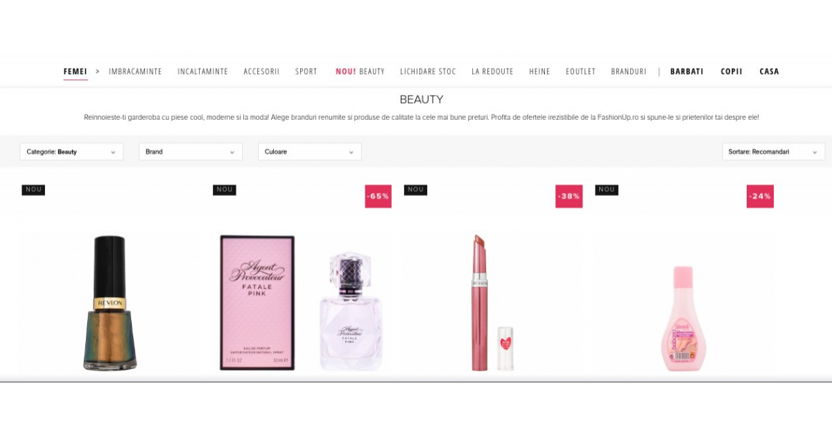 FashionUP lanseaza un portofoliu cu peste 7000 de produse cosmetice