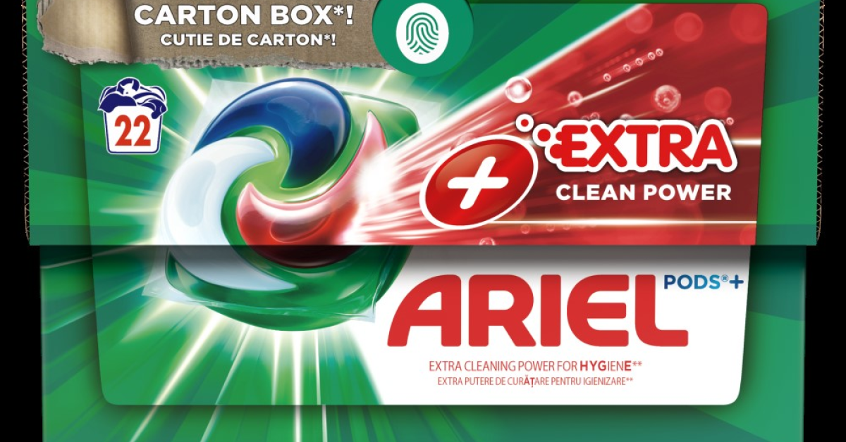 Ariel a creat un nou ambalaj din carton. Cum arată acesta