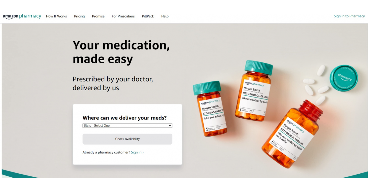 Amazon vinde online medicamente cu prescripție în SUA, prin serviciul Amazon Pharmacy
