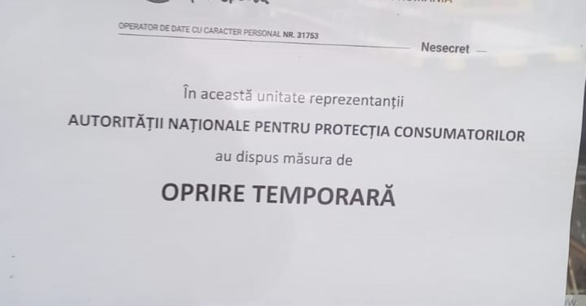 ANPC a oprit temporar de la funcționare două supermarketuri din Bușteni