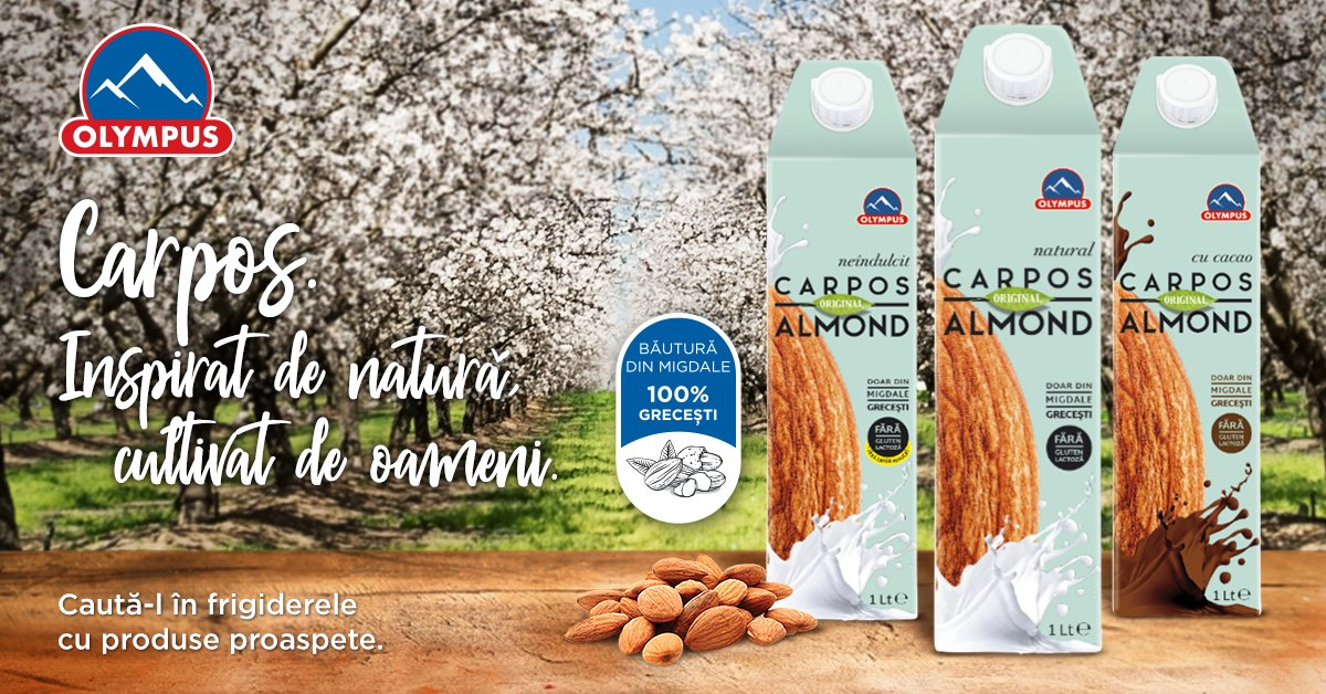 Olympus introduce in portofoliul de produse Carpos, o noua gama de bauturi 100% vegetale