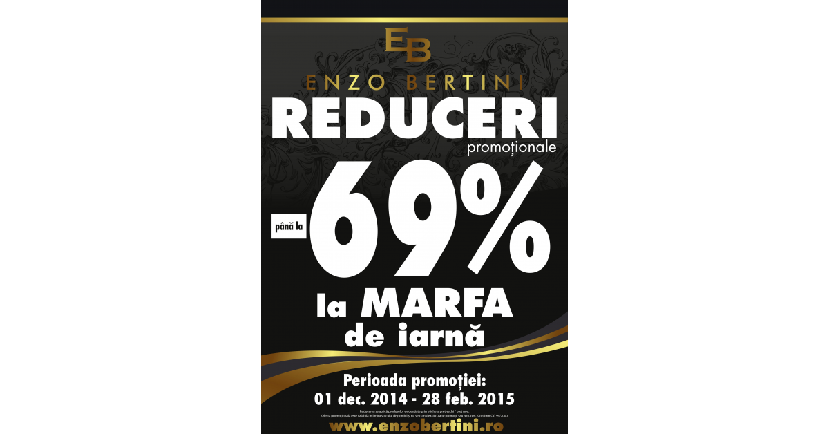 Reduceri promotionale de pana la 69% la toate brandurile de la Enzo Bertini